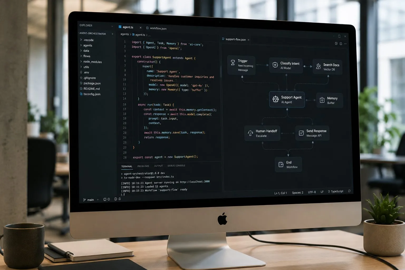 Agent orchestrator — code and workflow