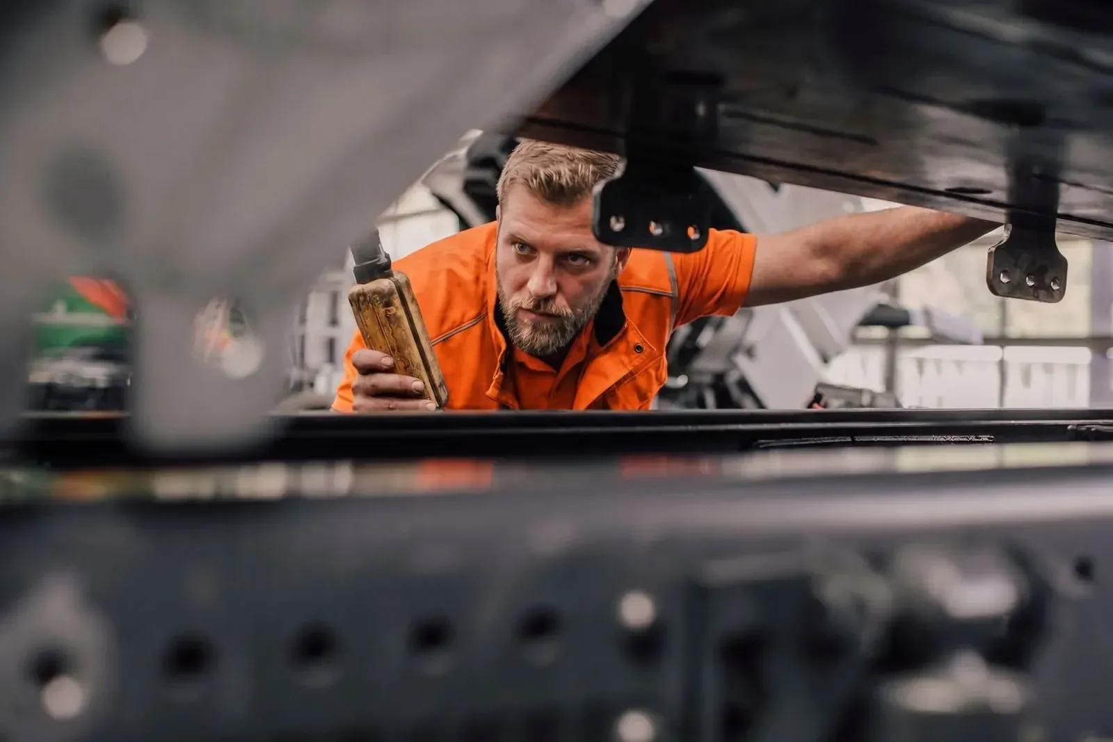 Technician working on a machine